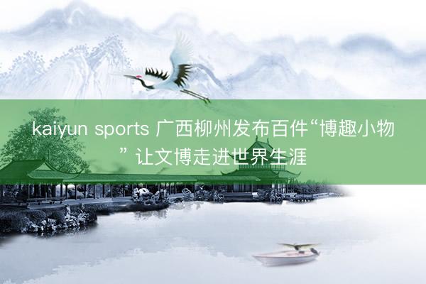 kaiyun sports 广西柳州发布百件“博趣小物” 让文博走进世界生涯