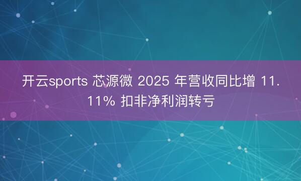 开云sports 芯源微 2025 年营收同比增 11.11% 扣非净利润转亏